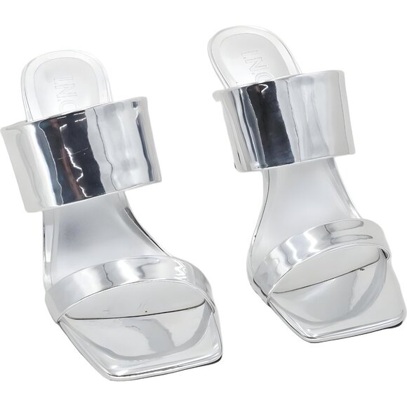 I.N.C. International Concepts Warrin Silver Two Band Dress Sandals Women US 9M - Picture 1 of 6